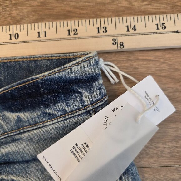 Daze Go Getter Jeans Distressed High Rise Flare Leg New Blue Size 26 - Picture 16 of 17